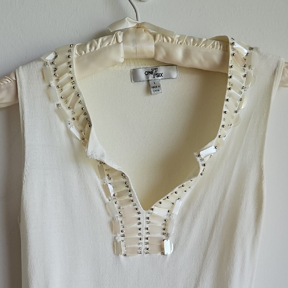 Cream Embellished Women's Blouse